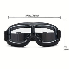 Vintage Aviator Motorcycle Goggles Foldable Antifog Lenses