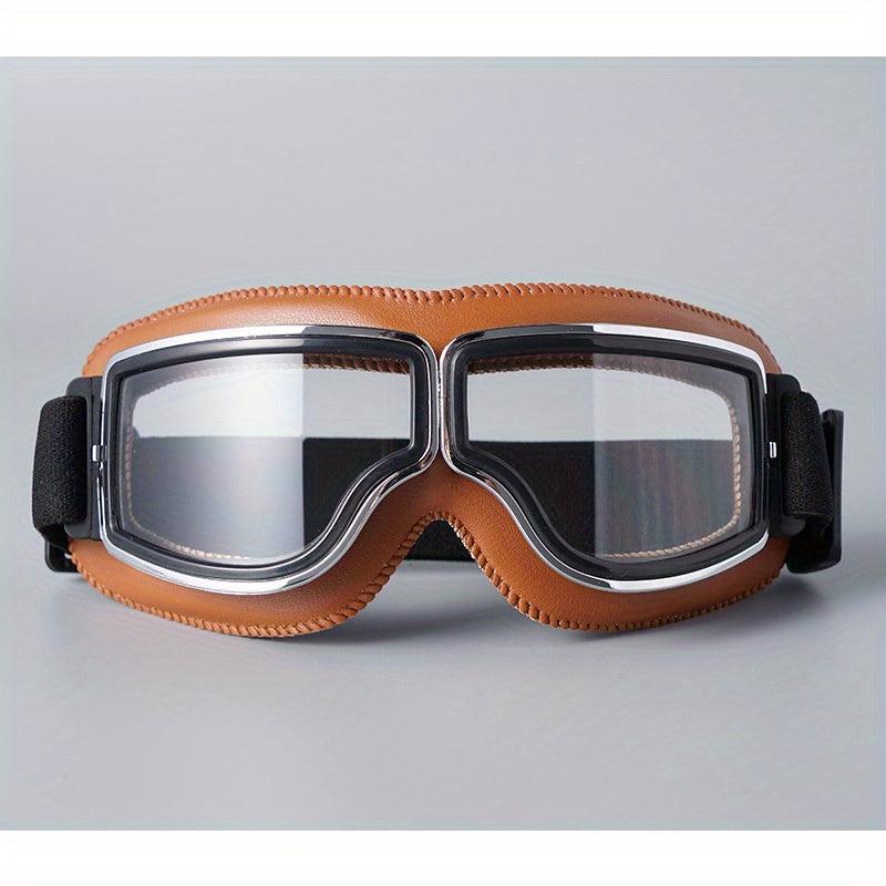 Vintage Aviator Motorcycle Goggles Foldable Antifog Lenses