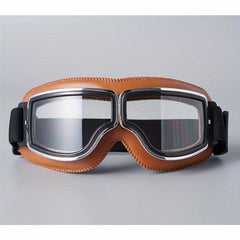 Vintage Aviator Motorcycle Goggles Foldable Antifog Lenses