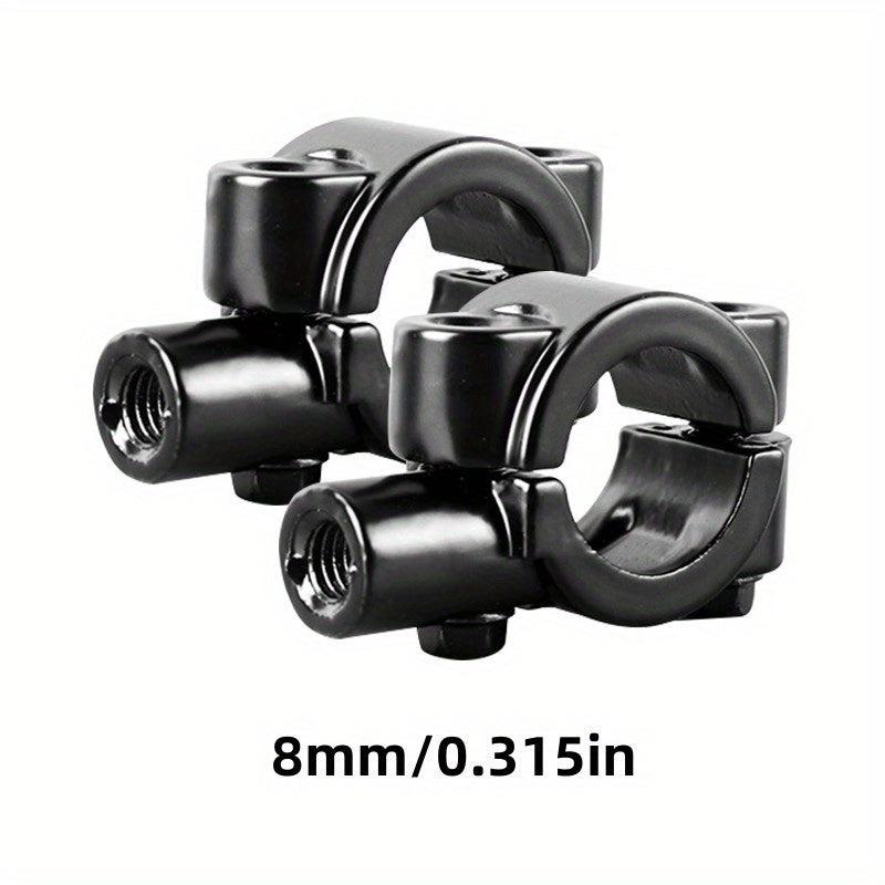 2pcs Universal Motorcycle Mirror Mount Holder Clamp Adaptor 10mm 8mm Thread