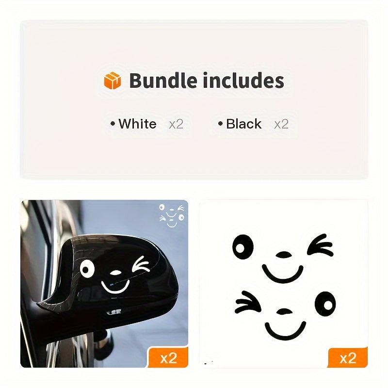 2pcs Cartoon Smiley Face Car Stickers For Motorcycle Van Truck Suv