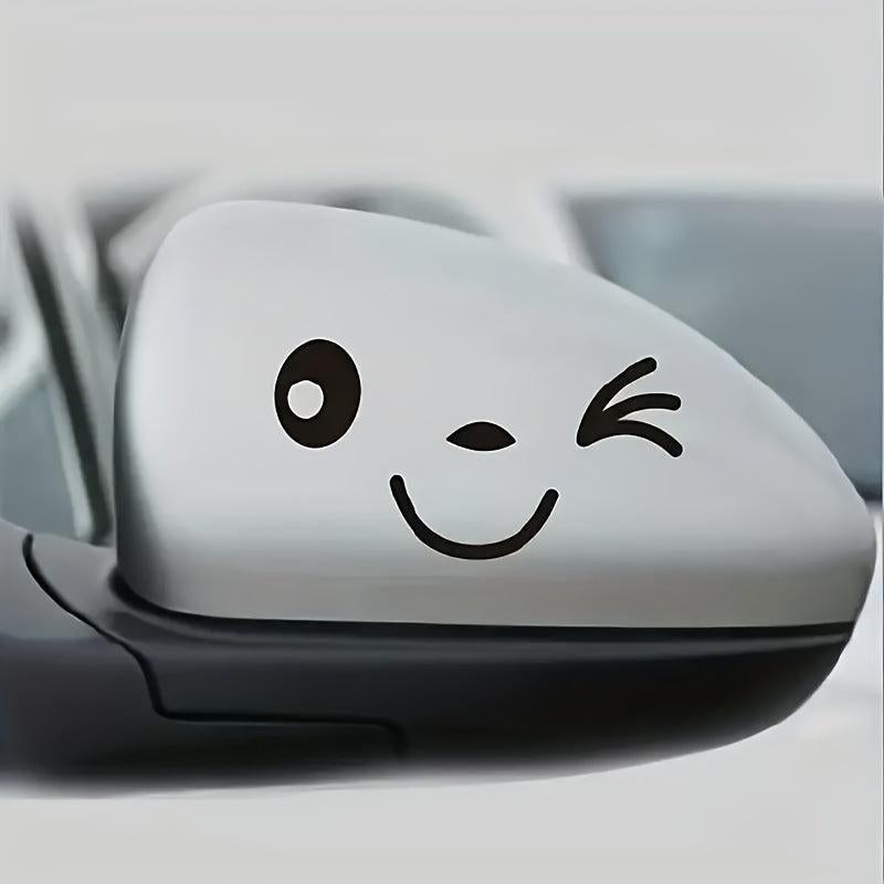 2pcs Cartoon Smiley Face Car Stickers For Motorcycle Van Truck Suv