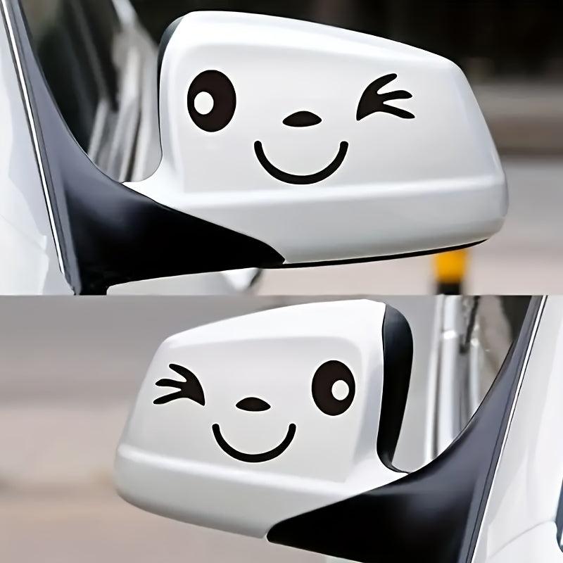 2pcs Cartoon Smiley Face Car Stickers For Motorcycle Van Truck Suv