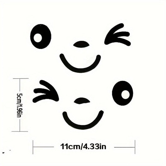 2pcs Cartoon Smiley Face Car Stickers For Motorcycle Van Truck Suv