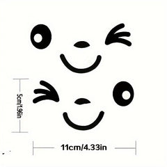 2pcs Cartoon Smiley Face Car Stickers For Motorcycle Van Truck Suv