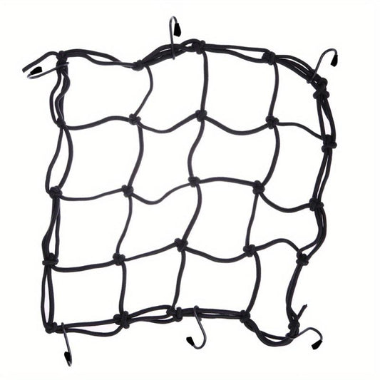 1pc Motorcycle Luggage Net 6 Hooks Hold Down Fuel Tank Mesh Web Bungee