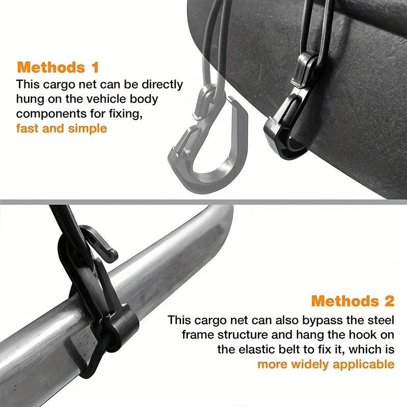 Motorcycle Helmet Storage Elastic Bungee Net with 4 Hooks