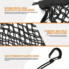 Motorcycle Helmet Storage Elastic Bungee Net with 4 Hooks