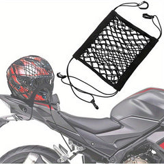 Motorcycle Helmet Storage Elastic Bungee Net with 4 Hooks
