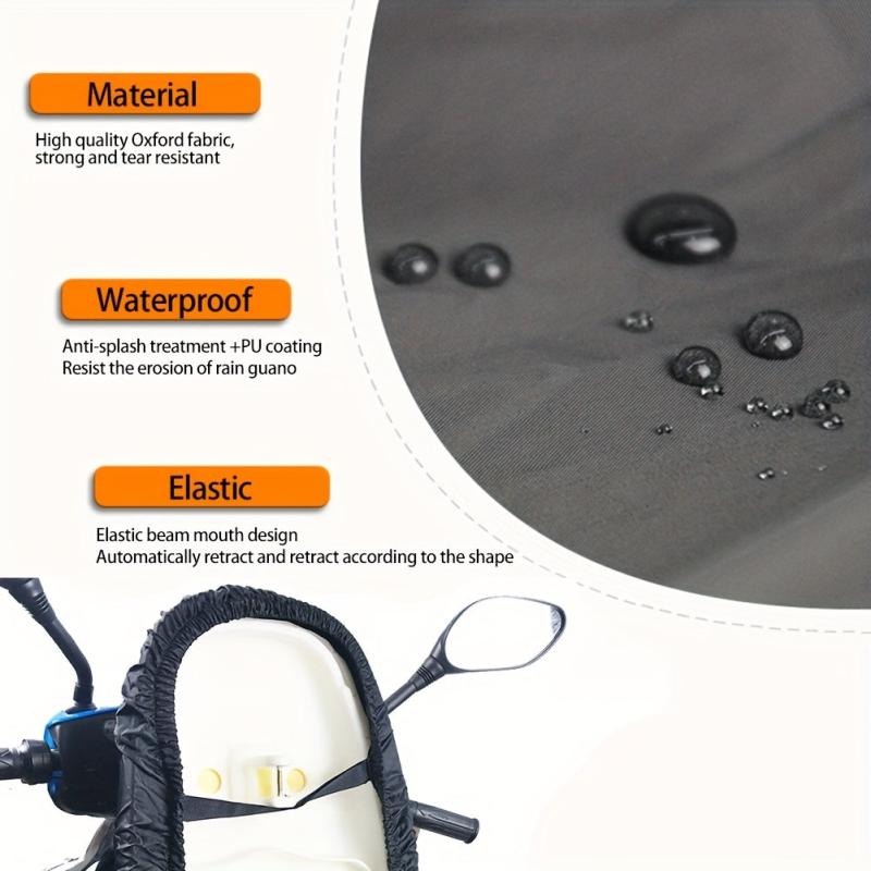Motorcycle Rain Seat Cover Waterproof Saddle 210D Dust UV Sun Protect