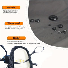 Motorcycle Rain Seat Cover Waterproof Saddle 210D Dust UV Sun Protect