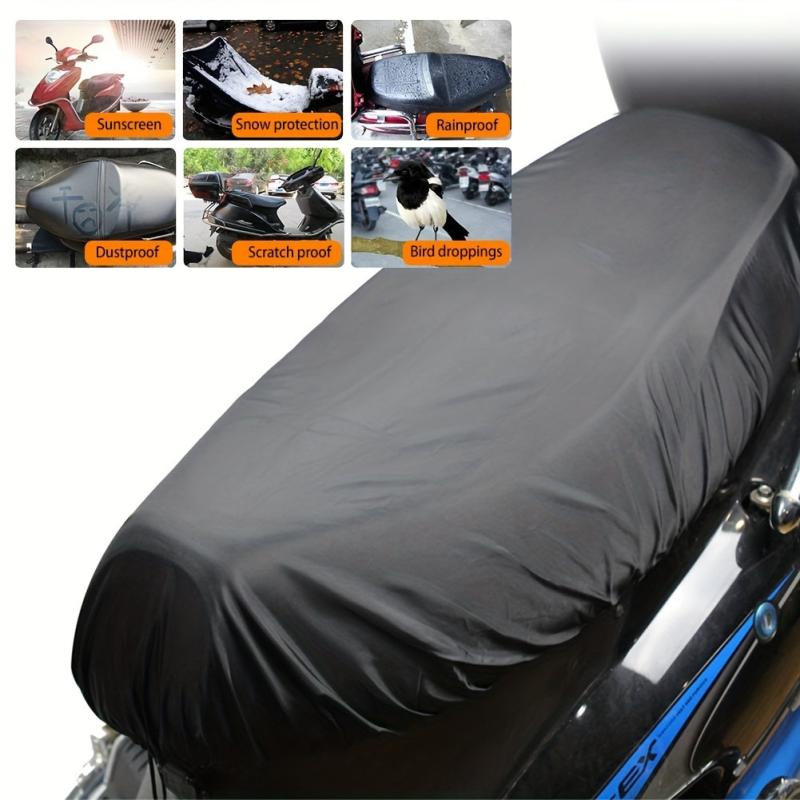 Motorcycle Rain Seat Cover Waterproof Saddle 210D Dust UV Sun Protect