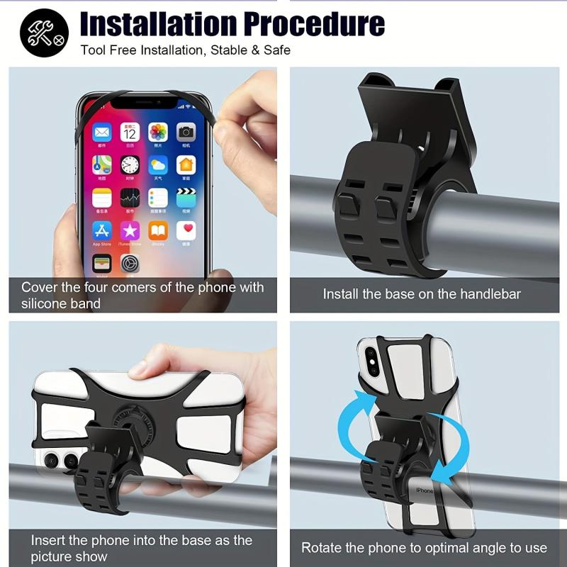 Detachable Bike Phone Holder 360 Rotatable Adjustable Bike