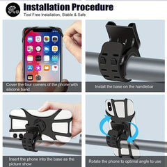 Detachable Bike Phone Holder 360 Rotatable Adjustable Bike