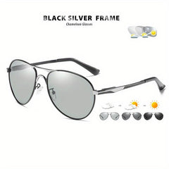 Aviation Intelligent Photochromic Sunglasses Polarized Driving Sun Glasses
