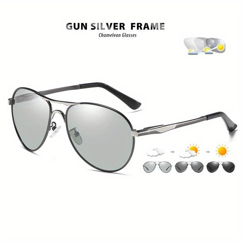 Aviation Intelligent Photochromic Sunglasses Polarized Driving Sun Glasses
