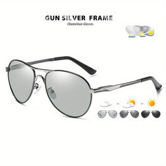 Aviation Intelligent Photochromic Sunglasses Polarized Driving Sun Glasses