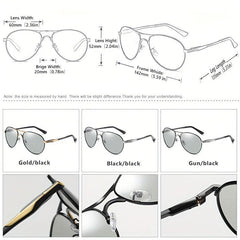 Aviation Intelligent Photochromic Sunglasses Polarized Driving Sun Glasses