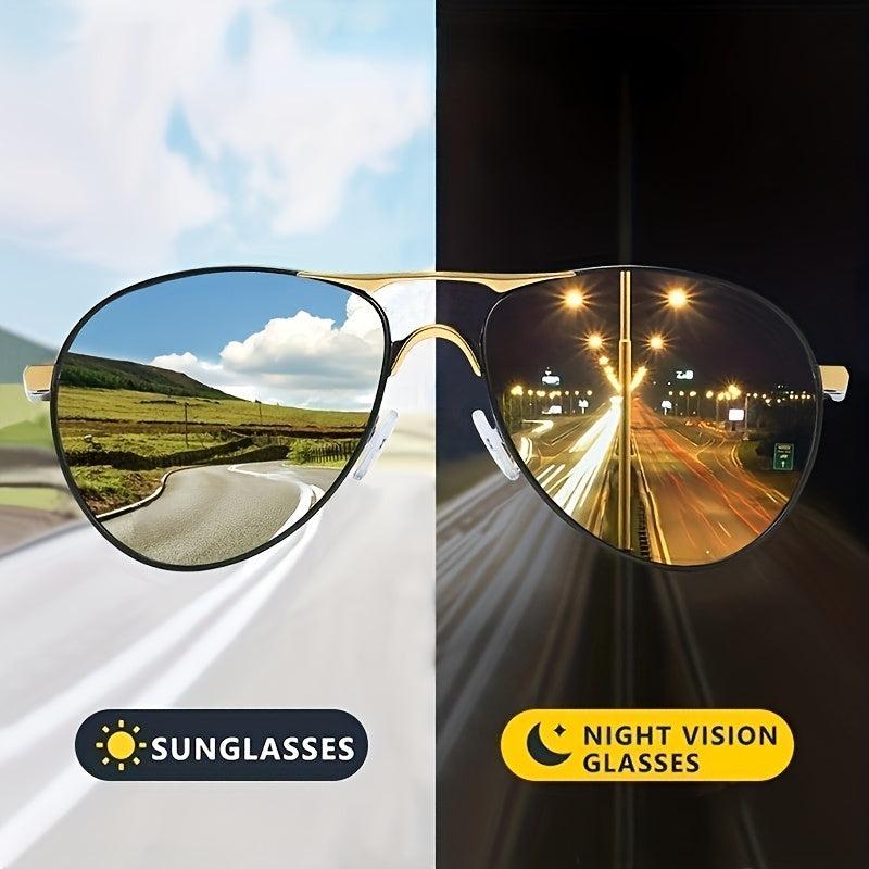 Aviation Intelligent Photochromic Sunglasses Polarized Driving Sun Glasses