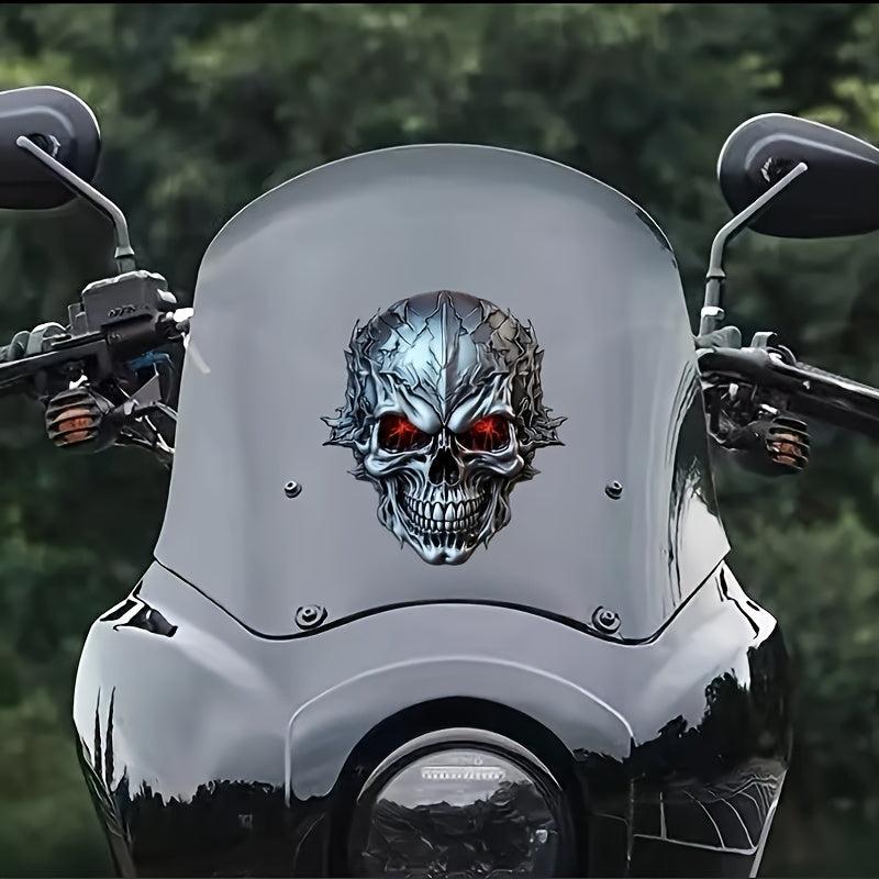 3D Metal Skull Car Stickers Motorcycle Waterproof Decorative Stickers