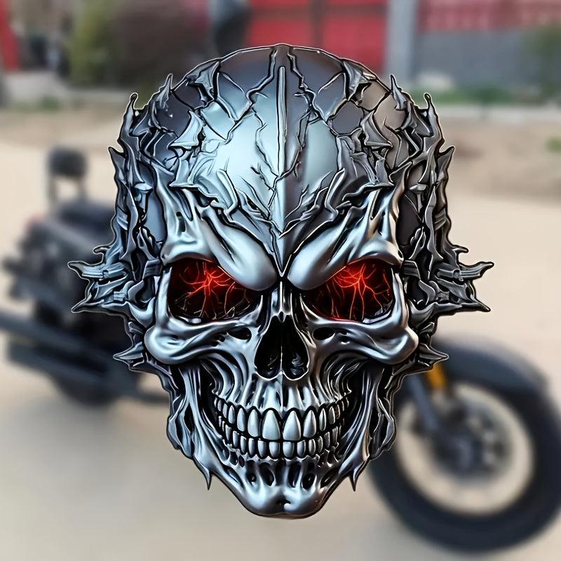 3D Metal Skull Car Stickers Motorcycle Waterproof Decorative Stickers