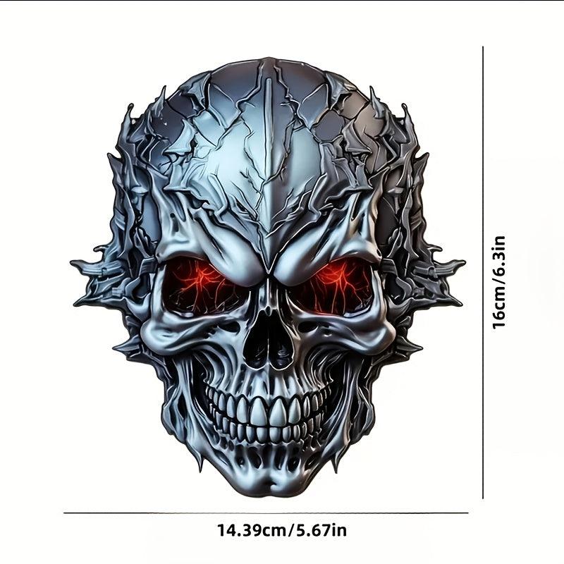 3D Metal Skull Car Stickers Motorcycle Waterproof Decorative Stickers