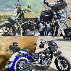 Motorcycle Leather Handlebar Bag Storage Tool Package