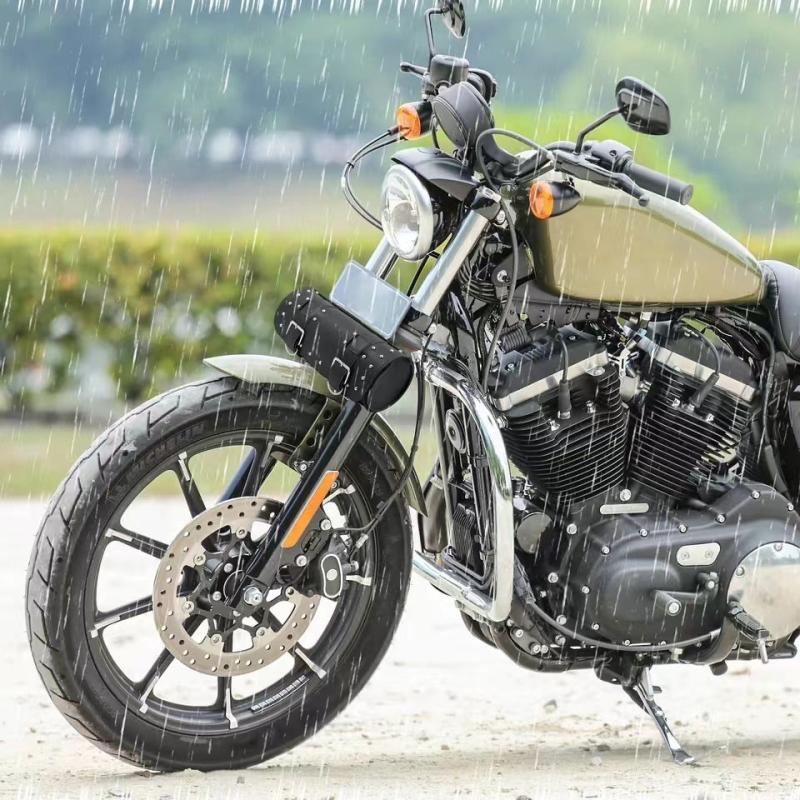 Motorcycle Leather Handlebar Bag Storage Tool Package