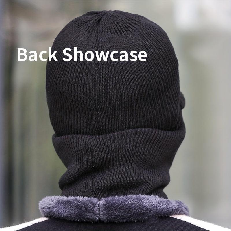 Men's Knitted Scarf & Hat Set | Winter Warm & Padded | Outdoor Activities