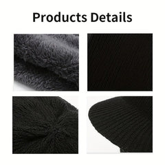 Men's Knitted Scarf & Hat Set | Winter Warm & Padded | Outdoor Activities