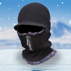 Men's Knitted Scarf & Hat Set | Winter Warm & Padded | Outdoor Activities