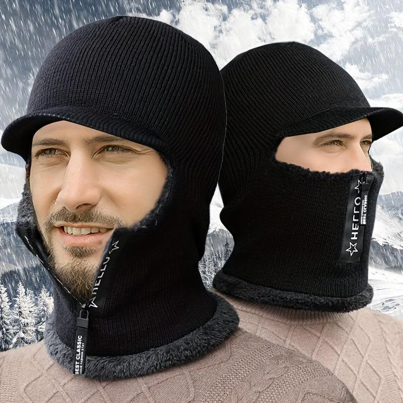 Men's Knitted Scarf & Hat Set | Winter Warm & Padded | Outdoor Activities