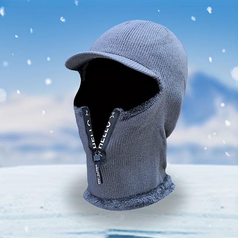 Men's Knitted Scarf & Hat Set | Winter Warm & Padded | Outdoor Activities
