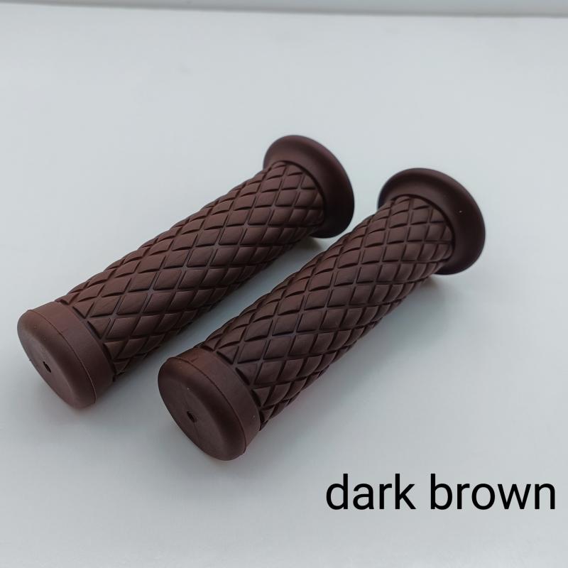 Motorcycle Vintage Grips Non Slip Rubber Bar End Comfort Hand Handlebar Grip
