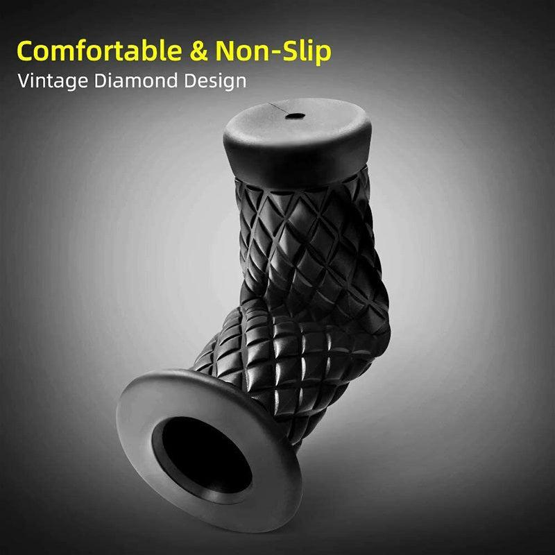 Motorcycle Vintage Grips Non Slip Rubber Bar End Comfort Hand Handlebar Grip