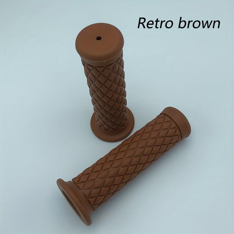 Motorcycle Vintage Grips Non Slip Rubber Bar End Comfort Hand Handlebar Grip