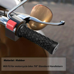 Motorcycle Vintage Grips Non Slip Rubber Bar End Comfort Hand Handlebar Grip