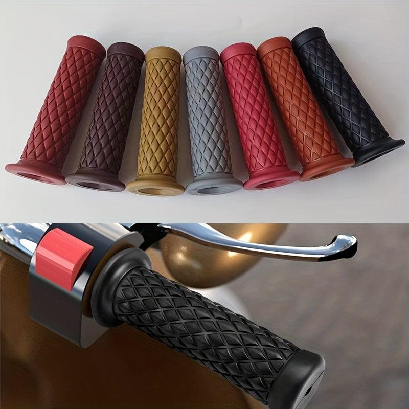 Motorcycle Vintage Grips Non Slip Rubber Bar End Comfort Hand Handlebar Grip