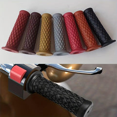Motorcycle Vintage Grips Non Slip Rubber Bar End Comfort Hand Handlebar Grip