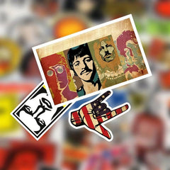 52pc Rock Band Stickers for Motorcycles Cars Phones Luggage Waterproof