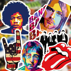 52pc Rock Band Stickers for Motorcycles Cars Phones Luggage Waterproof