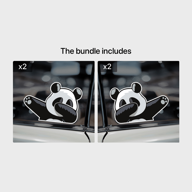 Cartoon Panda Motorcycle Sticker for Car Laptop & Wall