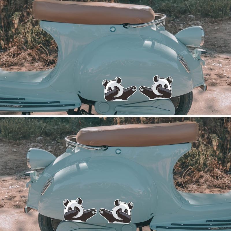 Cartoon Panda Motorcycle Sticker for Car Laptop & Wall