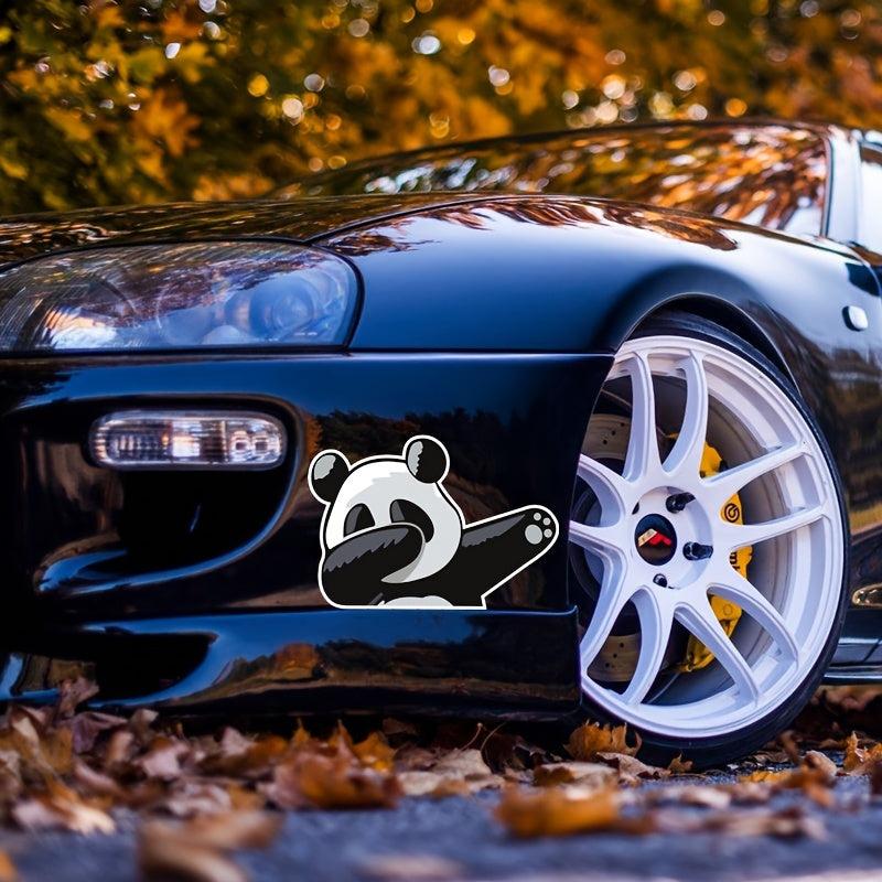 Cartoon Panda Motorcycle Sticker for Car Laptop & Wall