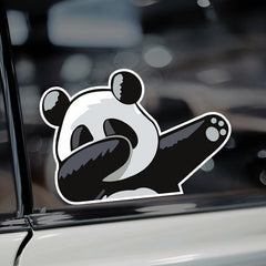 Cartoon Panda Motorcycle Sticker for Car Laptop & Wall
