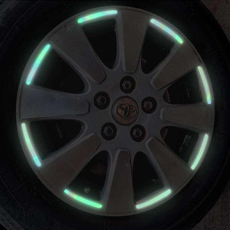 10pcs Car Hub Reflective Sticker Strips for Automobiles