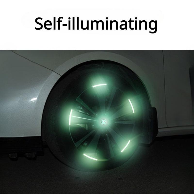 10pcs Car Hub Reflective Sticker Strips for Automobiles