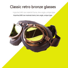 Vintage Moto Classic Goggles for Pilot Steampunk ATV Bike Copper Helmet