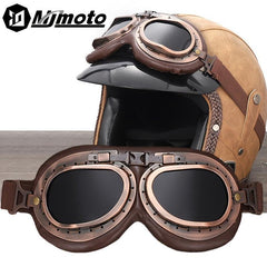 Vintage Moto Classic Goggles for Pilot Steampunk ATV Bike Copper Helmet