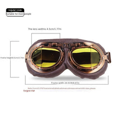 Vintage Moto Classic Goggles for Pilot Steampunk ATV Bike Copper Helmet